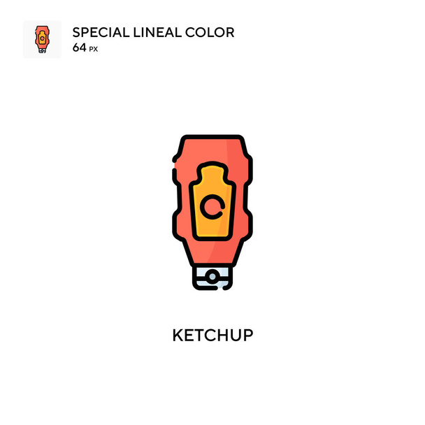 Ketchup Simple Vektor-Symbol. Perfekte Farbe modernes Piktogramm auf editierbarem Strich. - Vektor, Bild