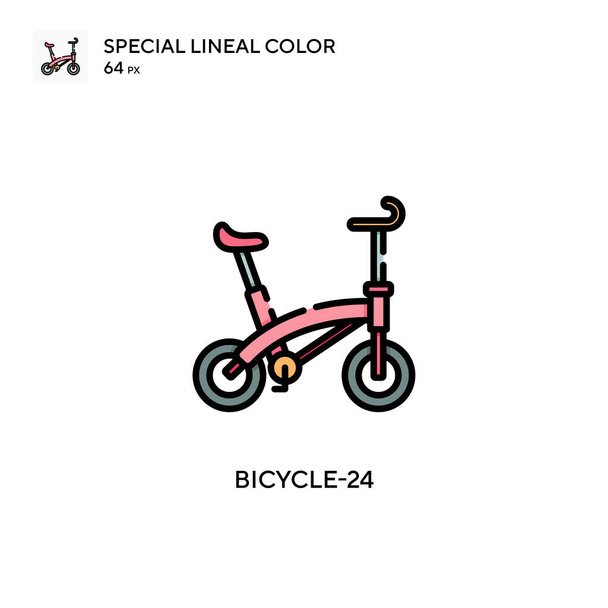 Bisiklet-24 Basit vektör simgesi. Düzenlenebilir vuruş üzerine mükemmel renk modern pictogram. - Vektör, Görsel