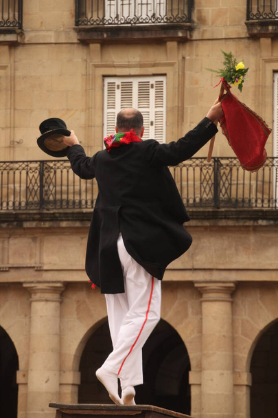 Traditional Basque dance in a street festival - 写真・画像
