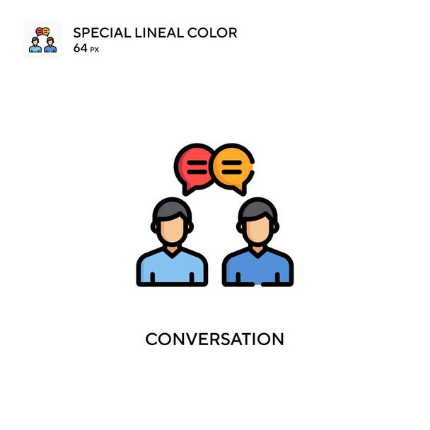 Conversazione Icona vettoriale semplice. Pittogramma moderno a colori perfetto sul tratto modificabile. - Vettoriali, immagini