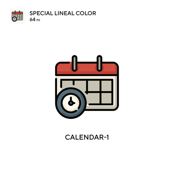 Kalender-1 Eenvoudig vectoricoon. Perfecte kleur modern pictogram op bewerkbare slag. - Vector, afbeelding