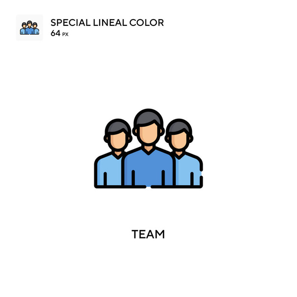 Team Eenvoudige vector icoon. Perfecte kleur modern pictogram op bewerkbare slag. - Vector, afbeelding