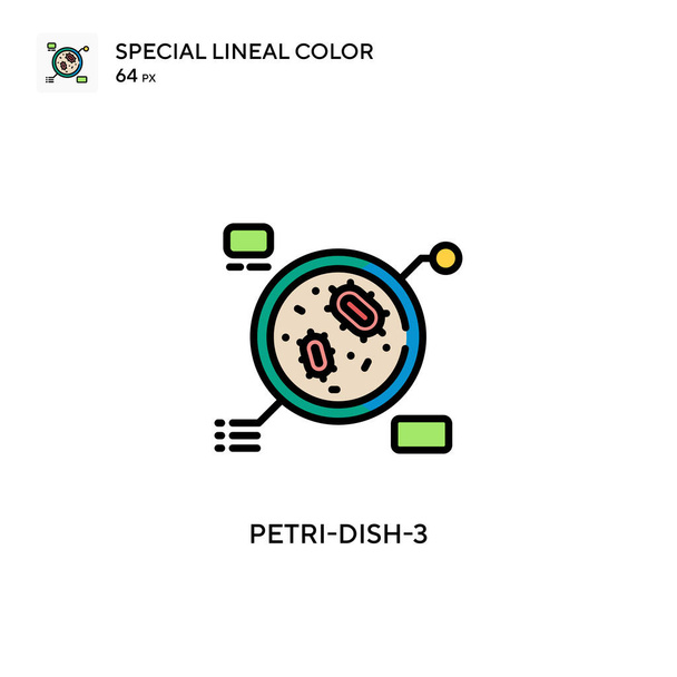 Petri-dish-3単純なベクトルアイコン。編集可能なストローク上の完璧な色現代ピクトグラム. - ベクター画像