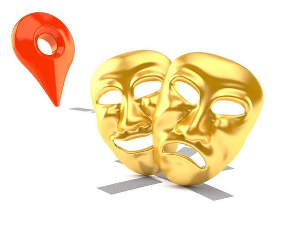 Theater Maskers met positiemarkering - Foto, afbeelding