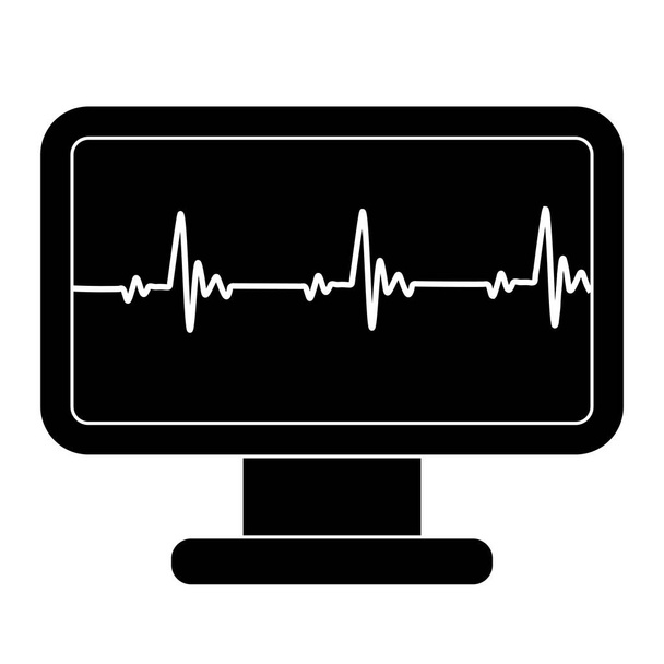 Cardiogram. Hartslag icoon. Hartslaglijn. Elektrocardiogram op monitor - Vector, afbeelding