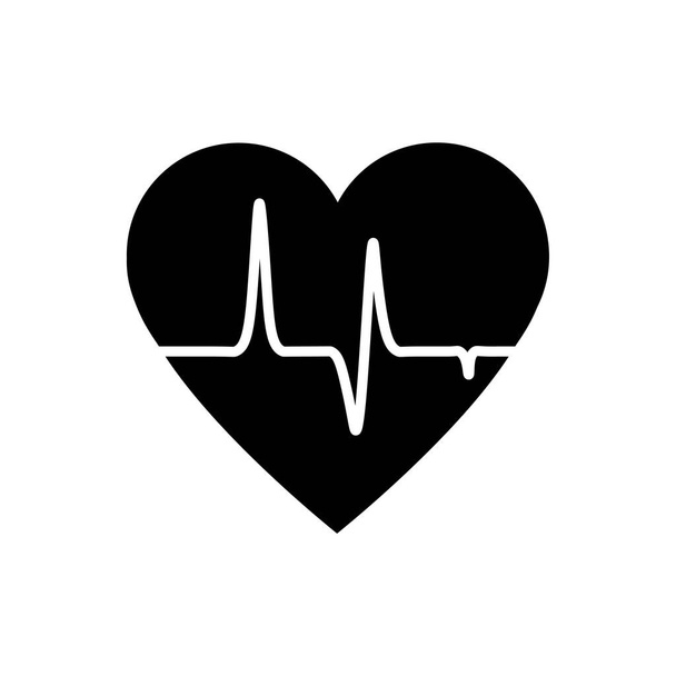 Ilustração ícone de cuidados de saúde, pulso no coração. Ilustração da medicina sobre cuidados de saúde - Vetor, Imagem