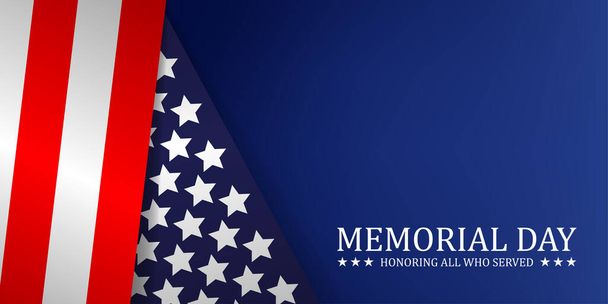 Memorial day vector background, united states american flag concept backdrop illustration - Vector, Image