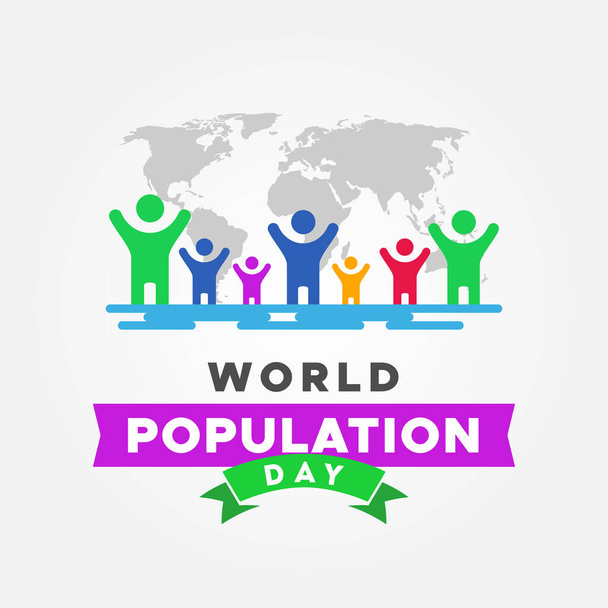 世界人口の日ベクトルデザインイラスト - ベクター画像