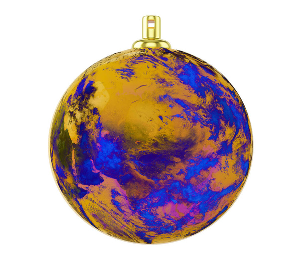a gasoline color Christmas Ball, Glass Christmas Tree Toy, 3d render - 写真・画像
