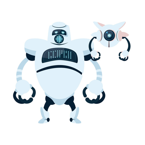 白いロボット漫画のベクトルデザイン - ベクター画像