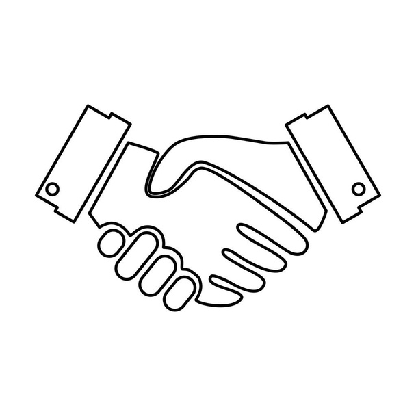 Business-Handschlag-Ikone. Vertragsvereinbarung Vektor-Symbol für Apps und Webseiten - Vektor, Bild