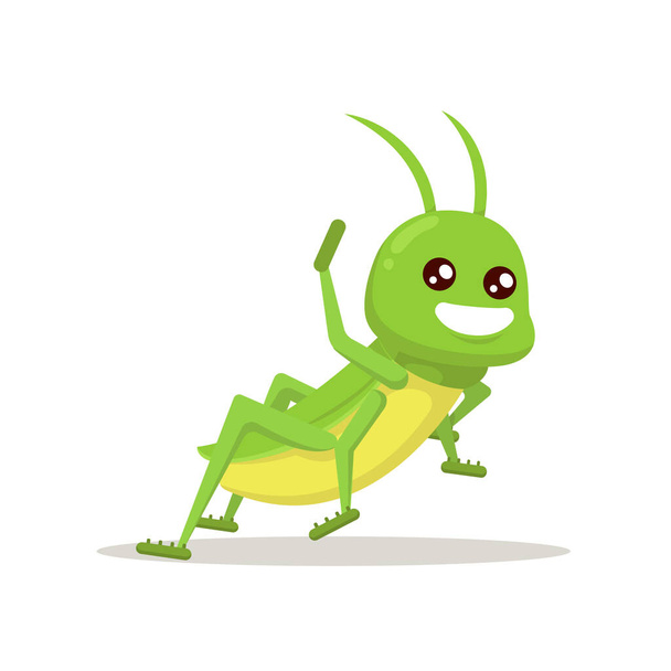 Heuschrecke niedliches Maskottchen Insekt Design Illustration - Vektor, Bild