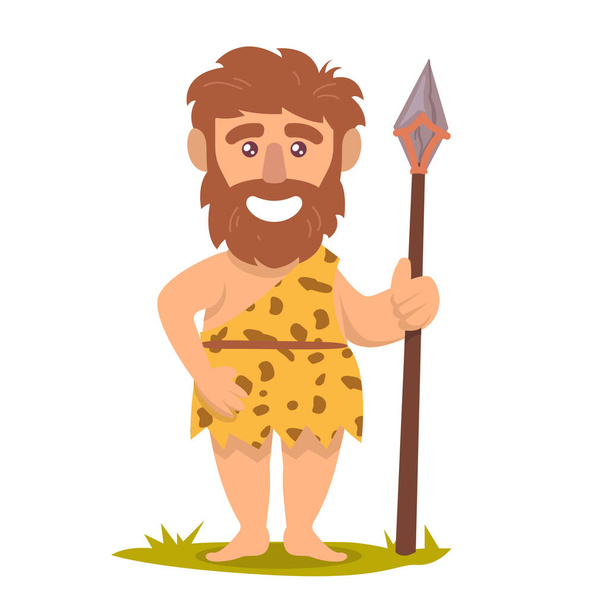 Cute caveman pre-historic mascot design illustration - Vector, Image