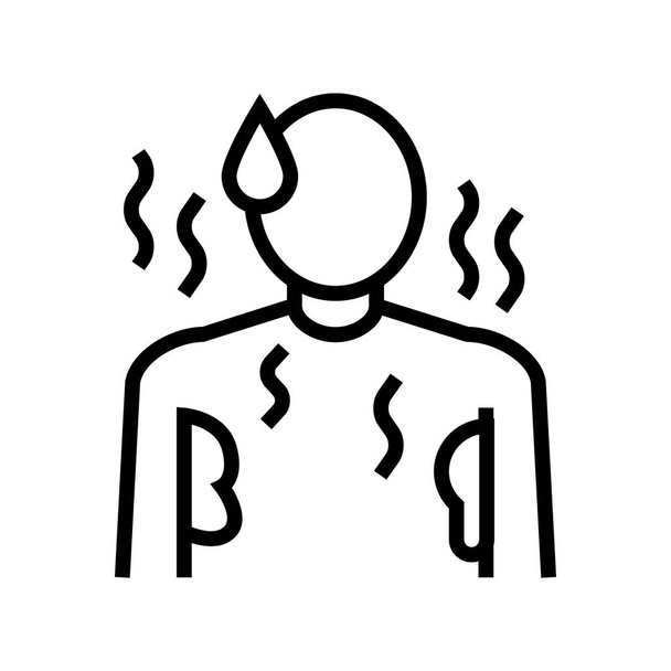 sudor transpiración línea humana icono vector. sudor transpiración signo humano. contorno aislado símbolo negro ilustración - Vector, imagen