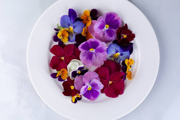 Їстівні квіти на тарілці
 - Фото, зображення