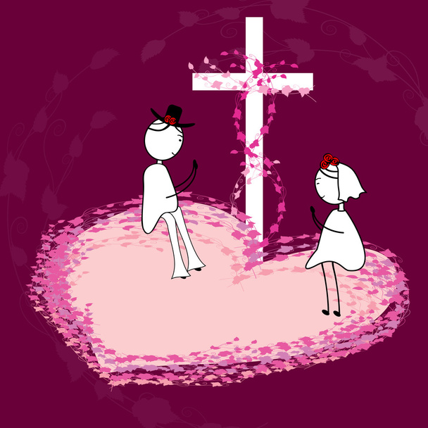 ζευγάρι προσεύχεται - Διάνυσμα, εικόνα