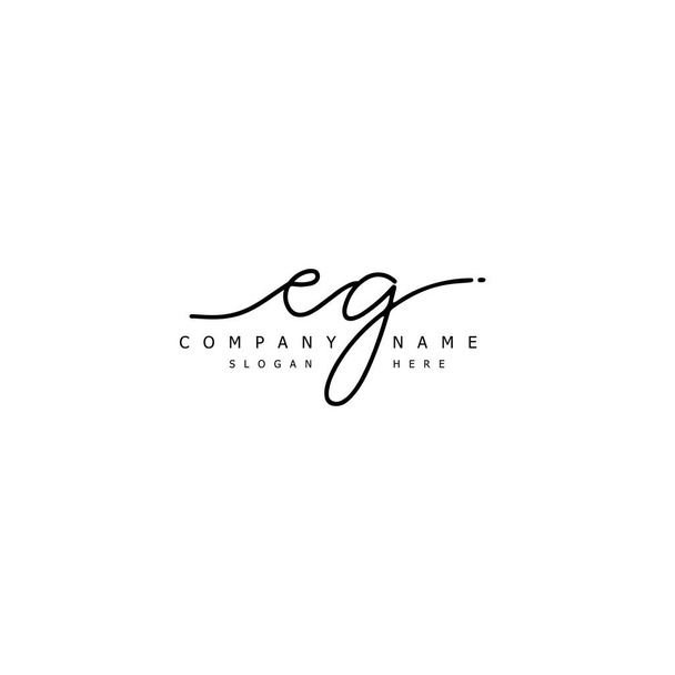 Initial EG handwriting of initial logo concept. - Vector, Image