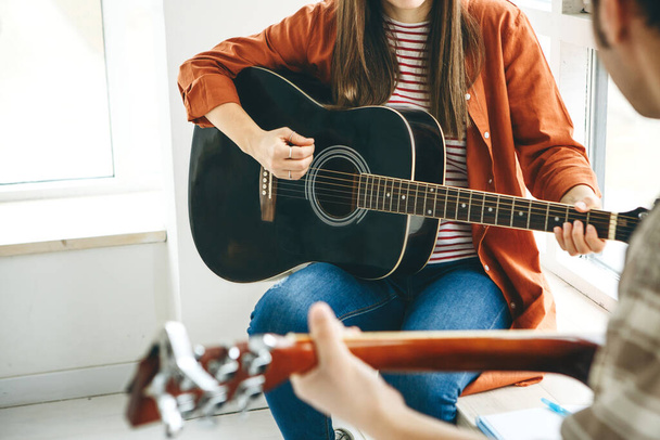 Learning to play the guitar - Photo, Image