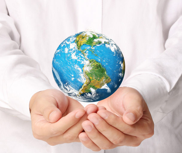 Globe, aarde in de hand - Foto, afbeelding