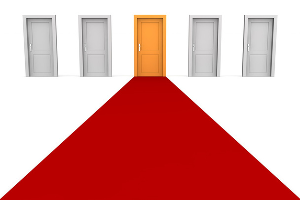 Cinque porte e un tappeto rosso - Arancione
 - Foto, immagini