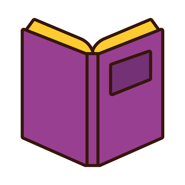 book school open line and fill style icon - Vector, Image