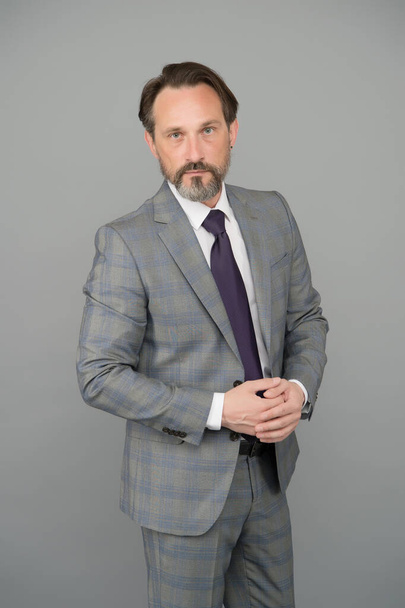 Man handsome mature employee wear formal suit, financial director concept - Fotografie, Obrázek