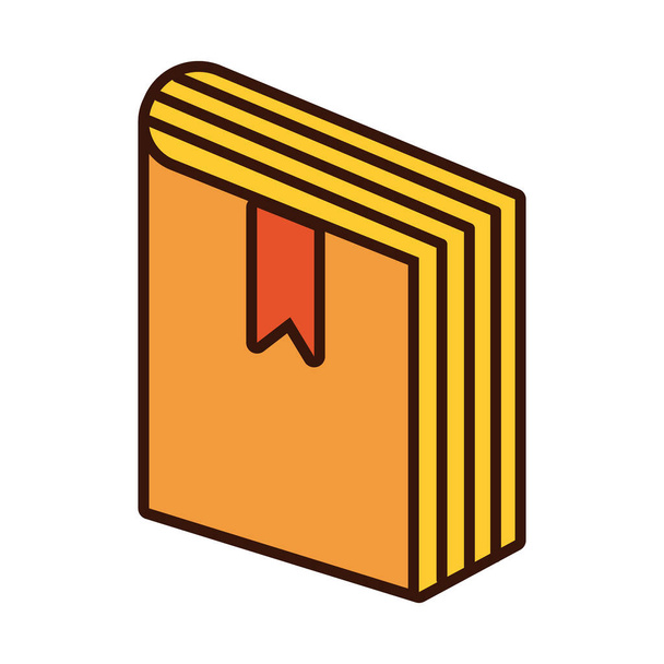 book school line and fill style icon - Vector, Image