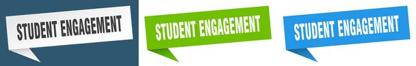 student engagement banner sign. student engagement speech bubble label set - Vecteur, image