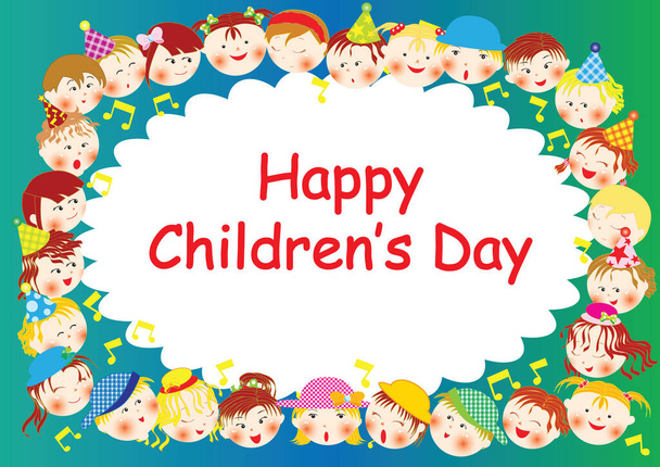 happy children day greeting card - Διάνυσμα, εικόνα
