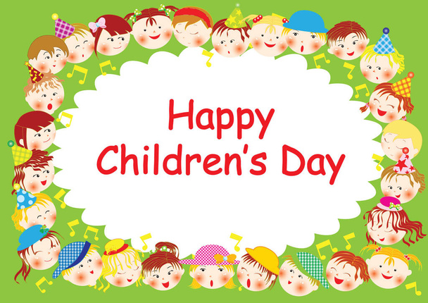 happy children day greeting card - Vector, Imagen