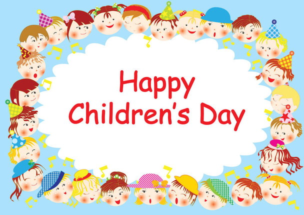 happy children day greeting card - Vector, Image