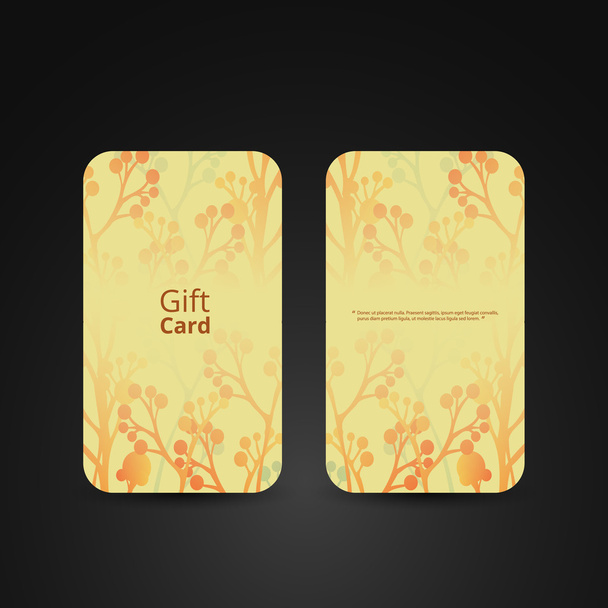 Gift Card with Flower Design - Vektör, Görsel