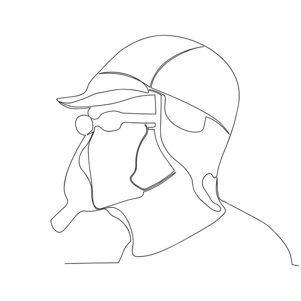 Mies yllään naamio ehkäistä flunssa ja ilmansaasteet - Vektori, kuva
