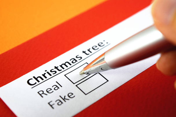 Árvore de Natal: real ou falsa? Verdadeiro. - Foto, Imagem