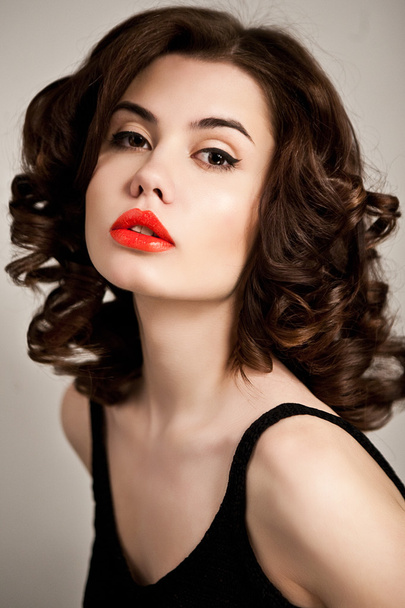 Sexy woman with red lips - Фото, зображення