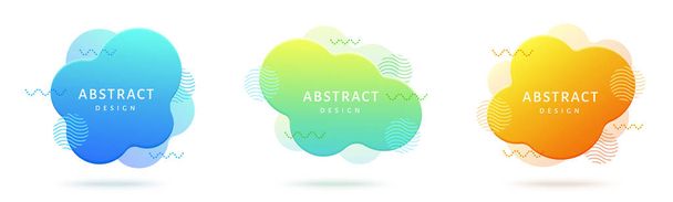 Colorful fluid gradient elements with wave pattern design, isolated on grey background, applicable to label and futuristic decoration - Vector, Image