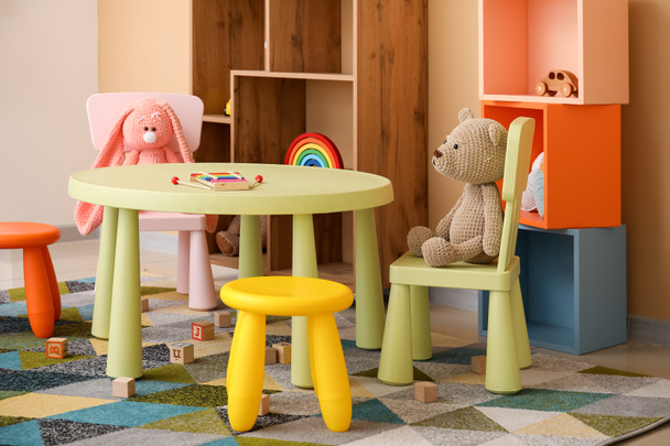 Interior of modern playroom in kindergarten - Photo, Image