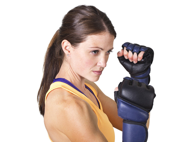 όμορφη γυναίκα πυγμαχία και άθλησης - Φωτογραφία, εικόνα
