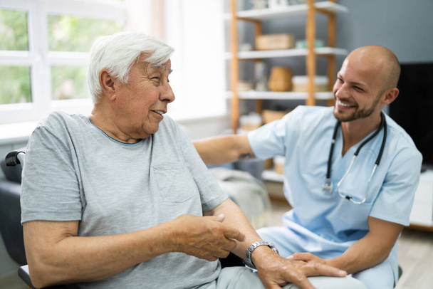 Senior Healthcare Caregiver And Happy Elder Patient - Fotó, kép