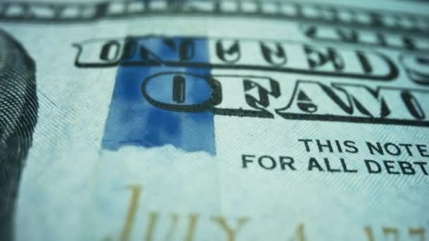 Készpénz háttér. 100 dolláros bankjegy. Amerikai Egyesült Államok nemzeti papírvaluta. - Felvétel, videó
