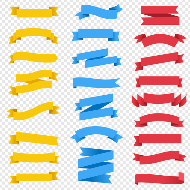Colorful Ribbon Set Transparent Background - Vettoriali, immagini