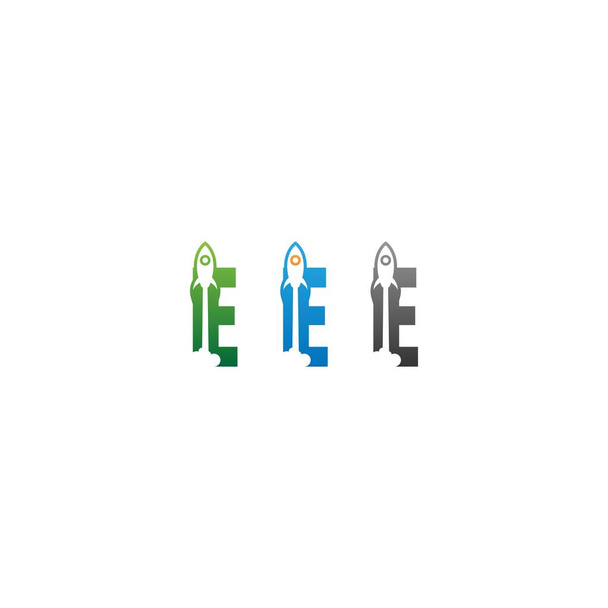 Rocket icon combined with letters concept design vector - Vector, Image