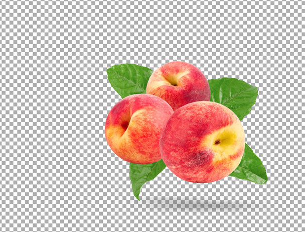 Rijp perzikfruit op alpha-laag - Foto, afbeelding