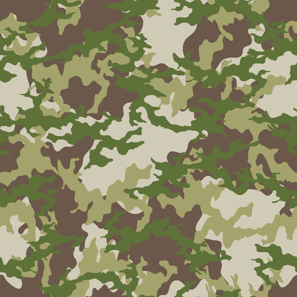 Modny wzór kamuflażu, wojskowy zielony nadruk, bezszwowa ilustracja - Wektor, obraz
