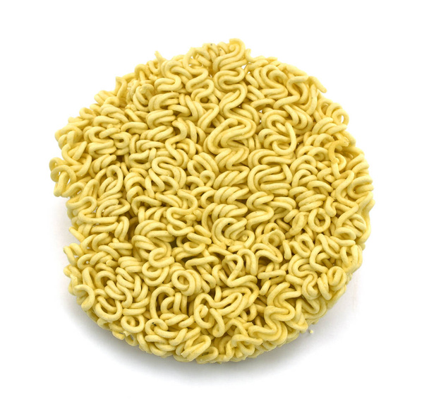 Uncooked instant noodles isolated on white background - Photo, Image