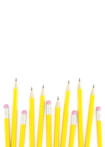 3d Відтворення жовтих олівців на білому тлі
 - Фото, зображення