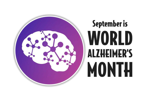 Septiembre es el concepto del Mes Mundial del Alzheimer. Plantilla para fondo, banner, tarjeta, póster con inscripción de texto. Ilustración del vector EPS10. - Vector, imagen