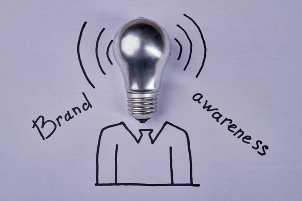 Lightbulb and brand awareness concept. - Photo, Image