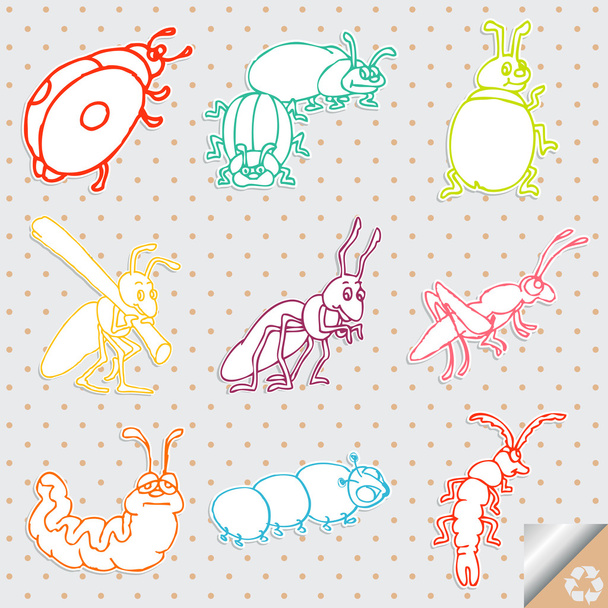 Insect vector set background - Διάνυσμα, εικόνα