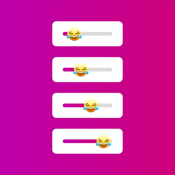 Face with tears emoji isolated on background. Laughing emoji slider symbol modern, simple, vector, icon for website design, mobile app, ui. Vector Illustration - Vector, Image